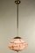 Art Deco Pink Marbled Glass Ceiling Lamp, 1930s, Imagen 1