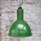 Grün emaillierte industrielle Vintage Hängelampe, 1950er 4