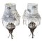 Vintage Silvered Metal Table Lamps, 1920s, Set of 2, Image 1