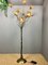 Italian Brass Tree Floor Lamp With Brass Flowers, 1970s 1