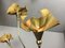 Italian Brass Tree Floor Lamp With Brass Flowers, 1970s 11