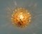 Lampada da soffitto Mid-Century in vetro ambrato, anni '60, Immagine 7