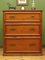 Antique Victorian Pitch Pine Campaign Chest of Drawers 16