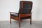 Black Leather & Rosewood High Back Lounge Chairs by Hans Olsen for Gervan, 1959, Set of 2, Image 3