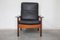 Black Leather & Rosewood High Back Lounge Chairs by Hans Olsen for Gervan, 1959, Set of 2 5