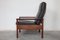 Black Leather & Rosewood High Back Lounge Chairs by Hans Olsen for Gervan, 1959, Set of 2, Image 4