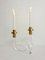 Golden Brass & Acrylic Glass Double Candelabrum by Dorothy Thorpe, 1950s, Image 1
