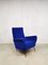 Vintage Italian Royal Blue Lounge Chair, 1960s, Image 1