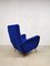 Königsblauer italienischer Vintage Sessel, 1960er 4