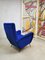 Königsblauer italienischer Vintage Sessel, 1960er 3