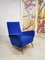 Vintage Italian Royal Blue Lounge Chair, 1960s, Image 2