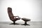 Fauteuil Ajustable et Ottomane en Cuir de Berg Furniture, Danemark, 1970s, Set de 2 1