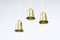 Vintage Swedish Brass Pendant Lamps from Boréns, 1950s, Set of 3 3