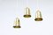 Vintage Swedish Brass Pendant Lamps from Boréns, 1950s, Set of 3, Image 3