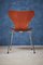 Mid-Century Danish Teak Plywood Model 3107 Side Chair by Arne Jacobsen for Fritz Hansen 5