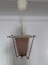 Small German White & Red Glass Ceiling Lamp, 1950s, Image 6