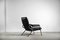 Vintage Black Leather and Tubular Steel Armchair from Thema 12