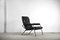 Vintage Black Leather and Tubular Steel Armchair from Thema 4