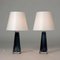 Blue Glass Table Lamps by Carl Fagerlund for Orrefors, 1950s, Set of 2 2
