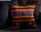 Multicolored Wool & Cotton Striped Floral Kilim Pillow Case by Zencef 5