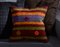 Multicolored Wool & Cotton Striped Floral Kilim Pillow Case by Zencef 3