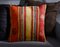 Red and Yellow Wool & Cotton Striped Kilim Pillow Case by Zencef, Image 6