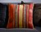 Red and Yellow Wool & Cotton Striped Kilim Pillow Case by Zencef, Image 1