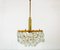 Lámpara de araña vintage de latón dorado y cristal de Palwa, años 60, Imagen 9