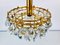 Vintage Gilded Brass and Crystal Chandelier from Palwa, 1960s 3