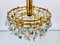 Vintage Gilded Brass and Crystal Chandelier from Palwa, 1960s, Image 3