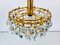 Vintage Gilded Brass and Crystal Chandelier from Palwa, 1960s 5