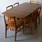 Hopewell Extendable Walnut and Beech Dining Table & Chairs Set by Gimson & Slater from Vesper Furniture, 1950s, Set of 7 1