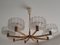 Large Chandelier in Frosted Glass and Brass in the style of Kalmar, 1960s, Image 4