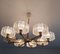 Large Chandelier in Frosted Glass and Brass in the style of Kalmar, 1960s 2