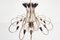 Lámpara de araña italiana vintage de 24 brazos de G.C.M.E., años 50, Imagen 4