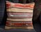 Orange & Beige Wool and Cotton Striped Kilim Pillow Cover by Zencef Contemporary 6