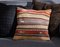 Orange & Beige Wool and Cotton Striped Kilim Pillow Cover by Zencef Contemporary 3