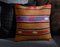 Brown Wool & Cotton Striped Kilim Pillow Cover by Zencef Contemporary, Image 1