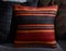 Red and Black Wool & Cotton Striped Kilim Pillow Cover by Zencef Contemporary 3