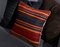 Red and Black Wool & Cotton Striped Kilim Pillow Cover by Zencef Contemporary 6