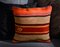 Orange and Brown Wool & Cotton Striped Kilim Pillow Cover by Zencef Contemporary 1