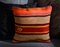 Orange and Brown Wool & Cotton Striped Kilim Pillow Cover by Zencef Contemporary, Image 1