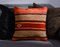 Orange and Brown Wool & Cotton Striped Kilim Pillow Cover by Zencef Contemporary 6