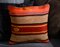 Orange and Brown Wool & Cotton Striped Kilim Pillow Cover by Zencef Contemporary 3