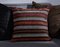 Black and White Wool & Cotton Striped Kilim Pillow Cover by Zencef Contemporary 2