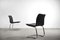 Club chair minimaliste in metallo cromato e pelle nera di Pol International, anni '60, set di 2, Immagine 6