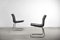 Club chair minimaliste in metallo cromato e pelle nera di Pol International, anni '60, set di 2, Immagine 17