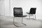 Fauteuils Club Minimalistes en Chrome et Cuir Noir de Pol International, 1960s, Set de 2 1