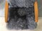 Butaca de madera curvada y piel de oveja gris de TON, años 60, Imagen 11