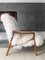 Armlehnstuhl mit Gestell aus Bugholz & Bezug aus weißem Schaffell von TON, 1960er 5